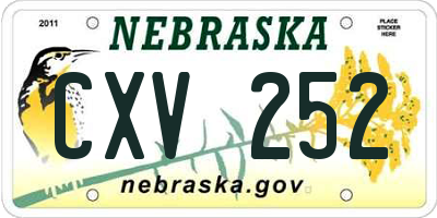 NE license plate CXV252