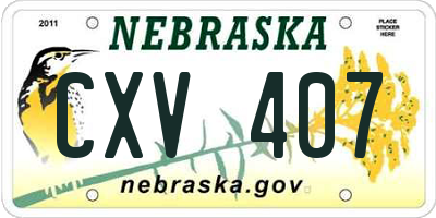 NE license plate CXV407