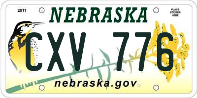 NE license plate CXV776