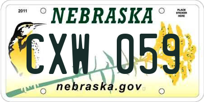 NE license plate CXW059