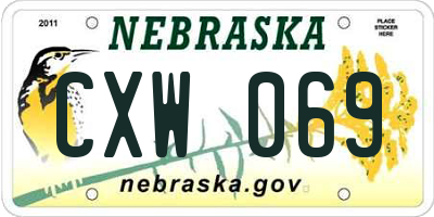 NE license plate CXW069