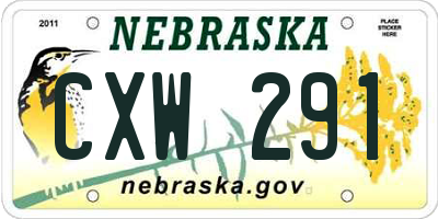NE license plate CXW291