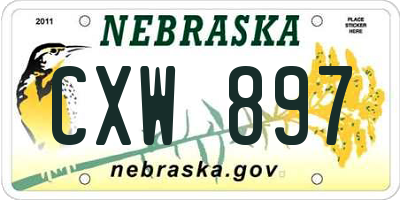 NE license plate CXW897