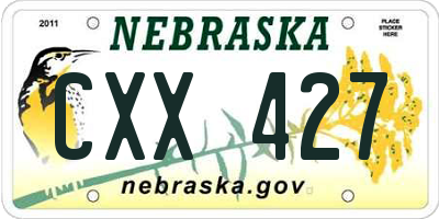 NE license plate CXX427
