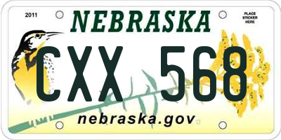 NE license plate CXX568