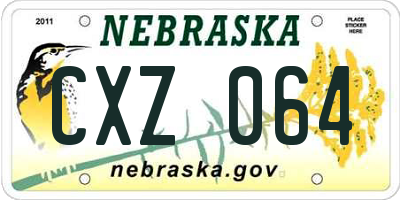 NE license plate CXZ064