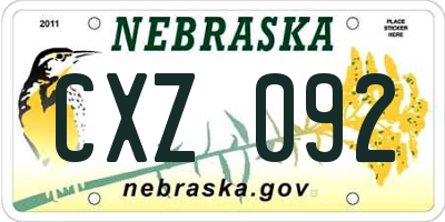 NE license plate CXZ092