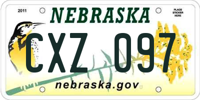 NE license plate CXZ097