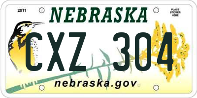 NE license plate CXZ304