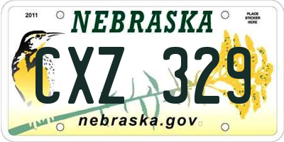 NE license plate CXZ329
