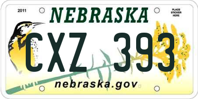NE license plate CXZ393