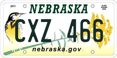 NE license plate CXZ466