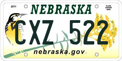 NE license plate CXZ522