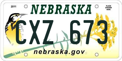 NE license plate CXZ673