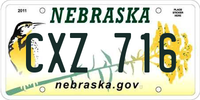 NE license plate CXZ716