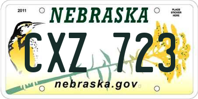NE license plate CXZ723