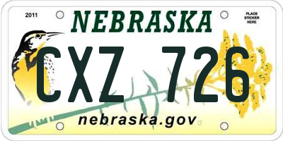 NE license plate CXZ726