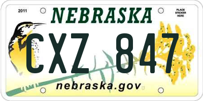 NE license plate CXZ847