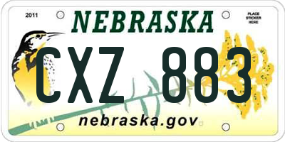 NE license plate CXZ883