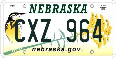 NE license plate CXZ964
