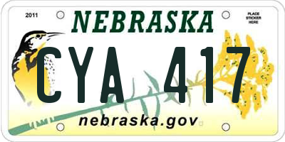 NE license plate CYA417