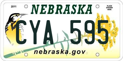 NE license plate CYA595