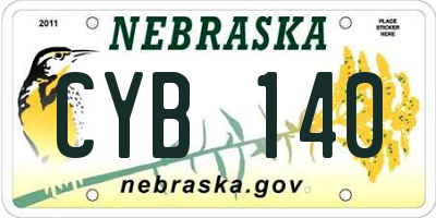 NE license plate CYB140
