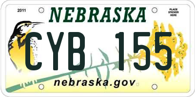 NE license plate CYB155