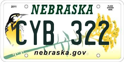 NE license plate CYB322