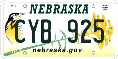 NE license plate CYB925