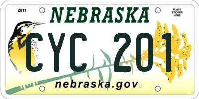 NE license plate CYC201