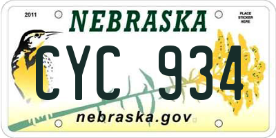 NE license plate CYC934