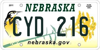 NE license plate CYD216