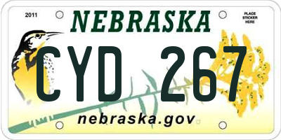 NE license plate CYD267