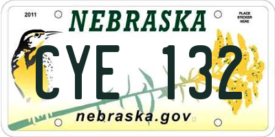 NE license plate CYE132