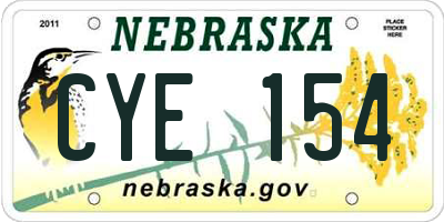 NE license plate CYE154