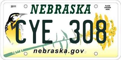 NE license plate CYE308