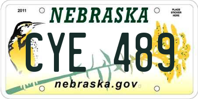 NE license plate CYE489
