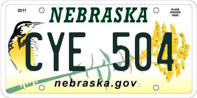 NE license plate CYE504