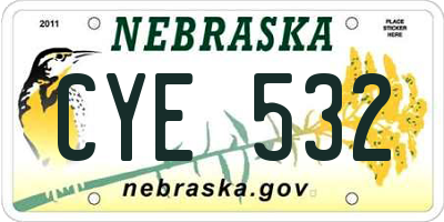 NE license plate CYE532