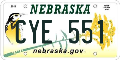 NE license plate CYE551