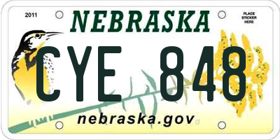 NE license plate CYE848