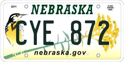 NE license plate CYE872