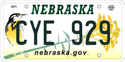 NE license plate CYE929