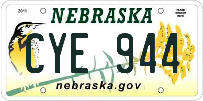 NE license plate CYE944