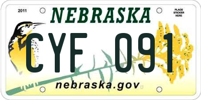 NE license plate CYF091