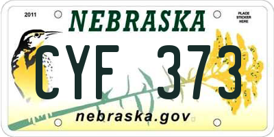 NE license plate CYF373