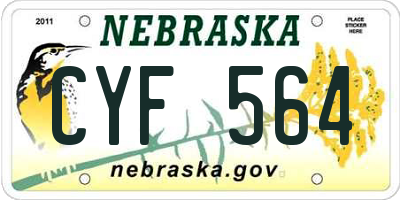 NE license plate CYF564