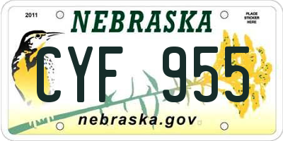 NE license plate CYF955