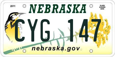 NE license plate CYG147
